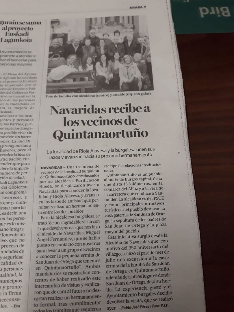 Devolviendo la visita al pueblo de Navaridas